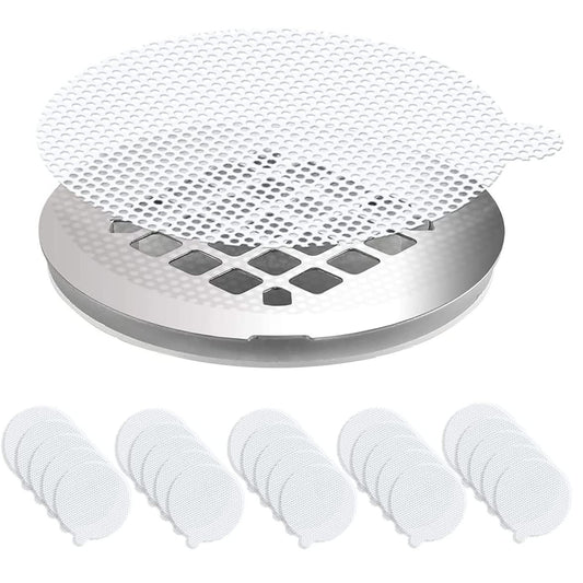 25PCS Round Disposable Shower Drains Hair Catcher Mesh Stickers Bathroom Bathing Shower Hair Stoppers Catchers Accessories